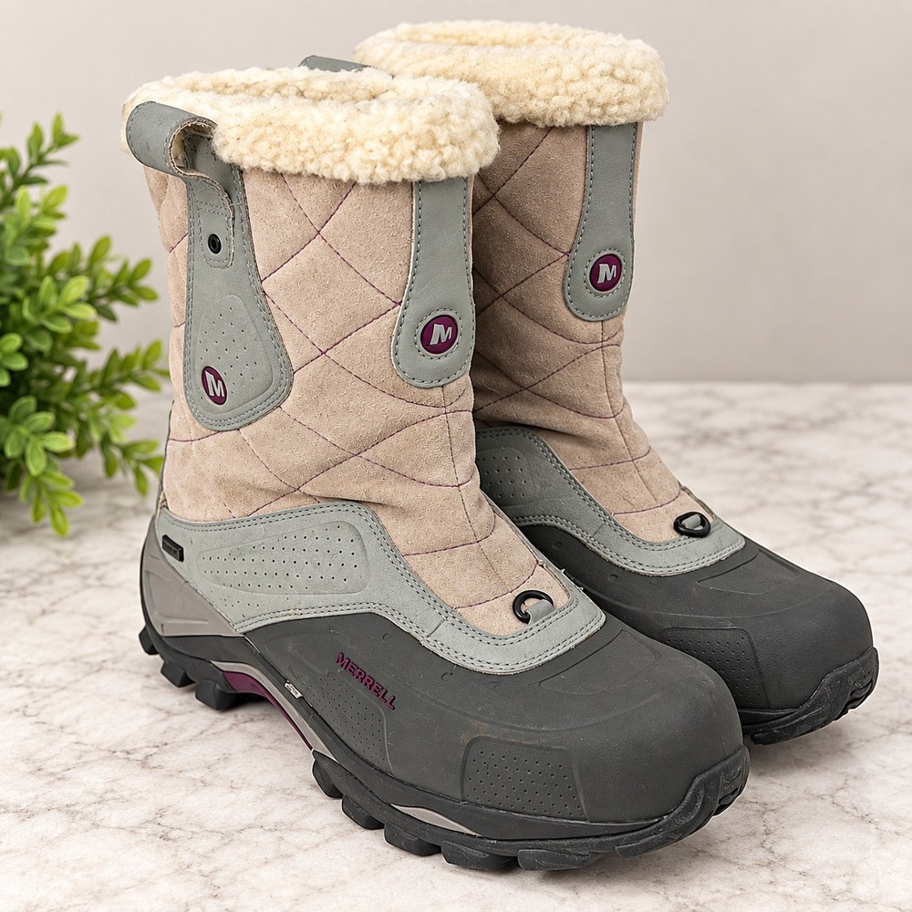 Merrell Whiteout Mid Waterproof Smoke Winter Boots Womens 10 Winter Rain Snow